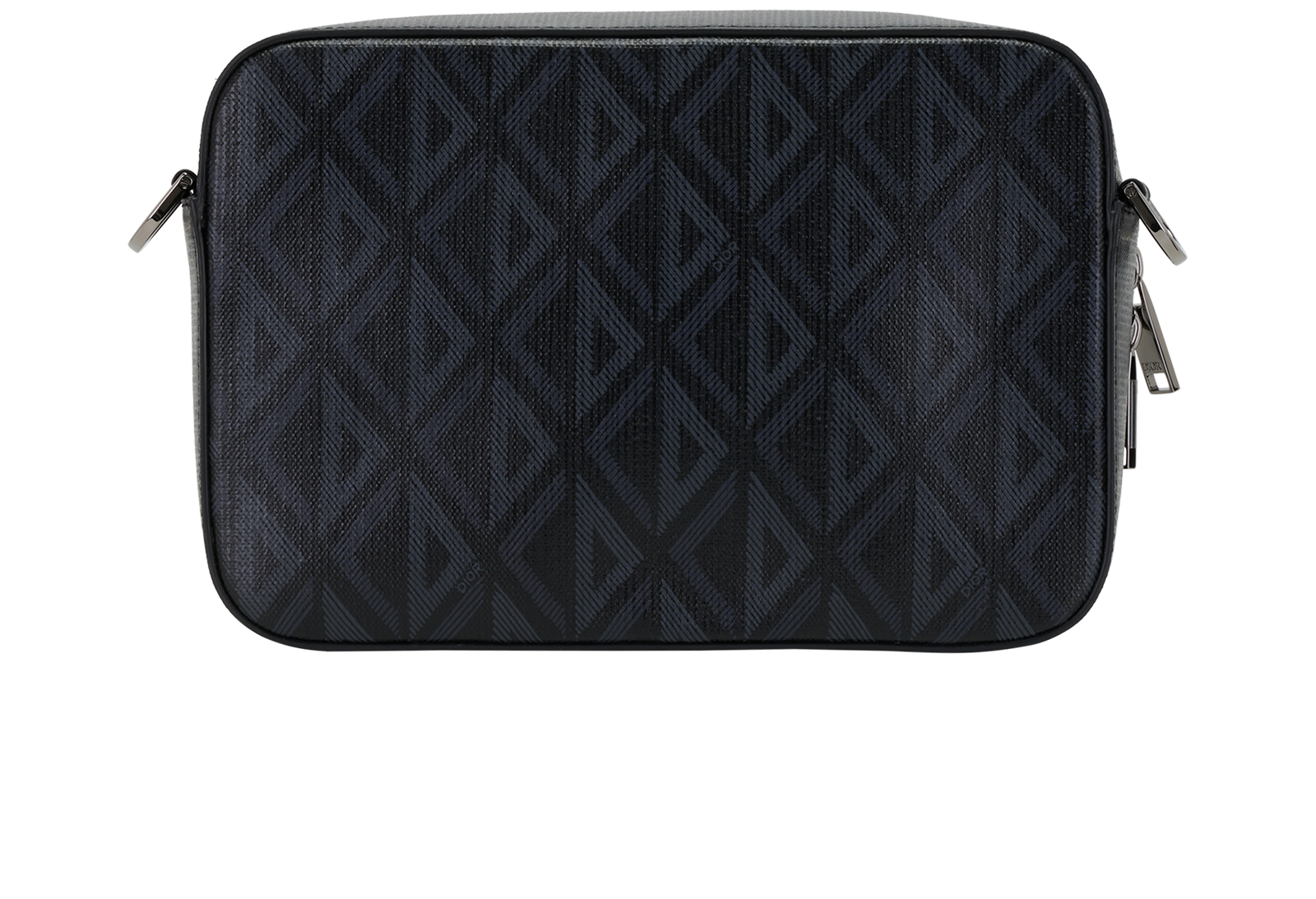 CD Diamond Print Safari Messenger, &pound;950, Handbags, Black, Canvas, Back view